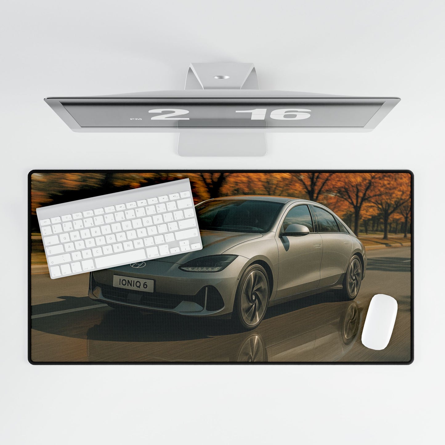 Ioniq 6 Themed Desk Mat, Office Decor, Gaming Mouse Pad, Work from Home, Gift for Car Enthusiasts