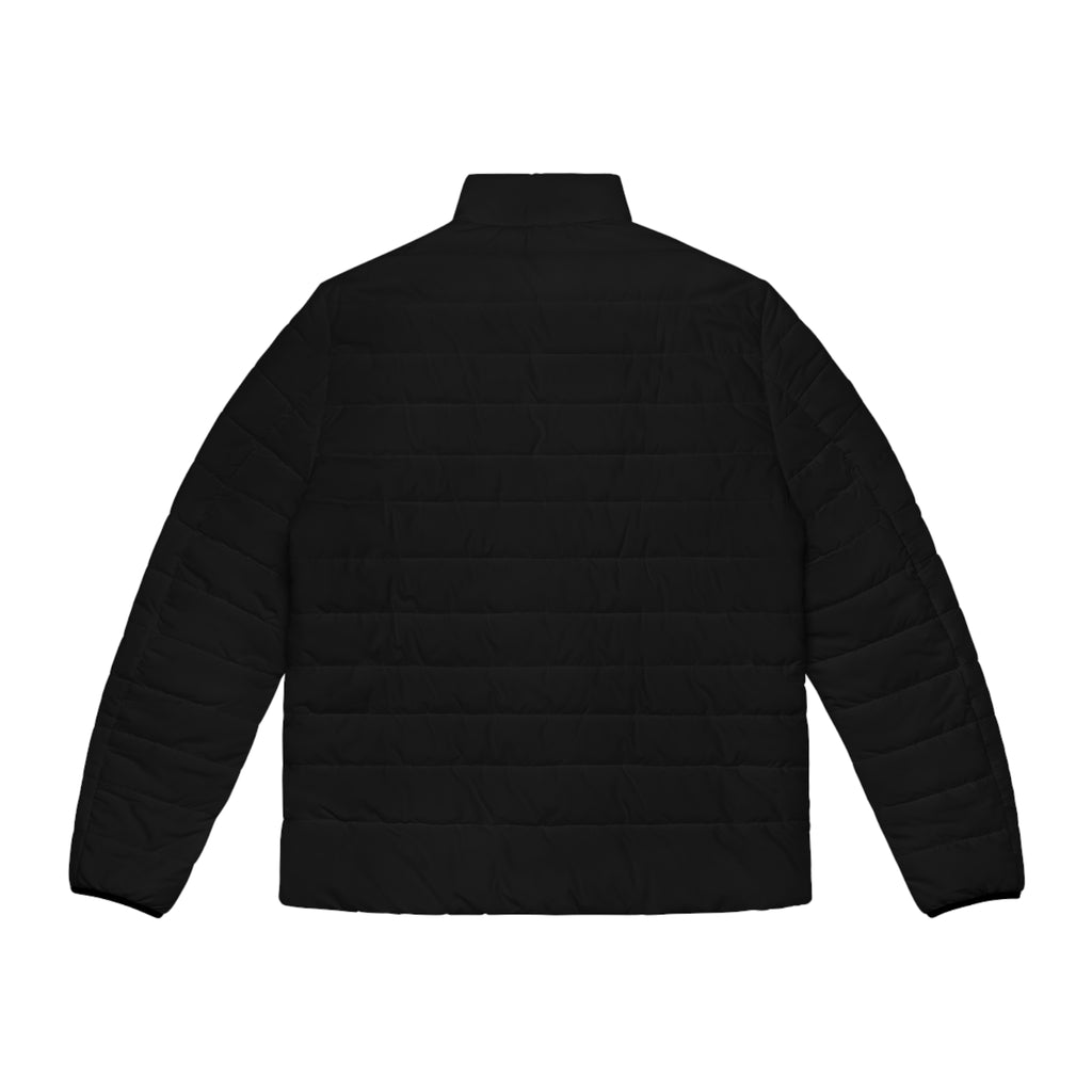 Black EV Logo Men's Puffer Jacket – Lightweight Electric Vehicle Insulated Coat