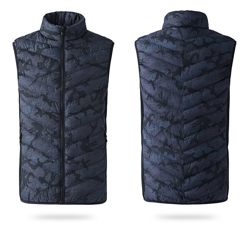 LoClimb Men's Camouflage Heated Vest Men USB Heating Sleeveless Jacket Outdoor Warm Waistcoats Ski Trekking Hiking Vests