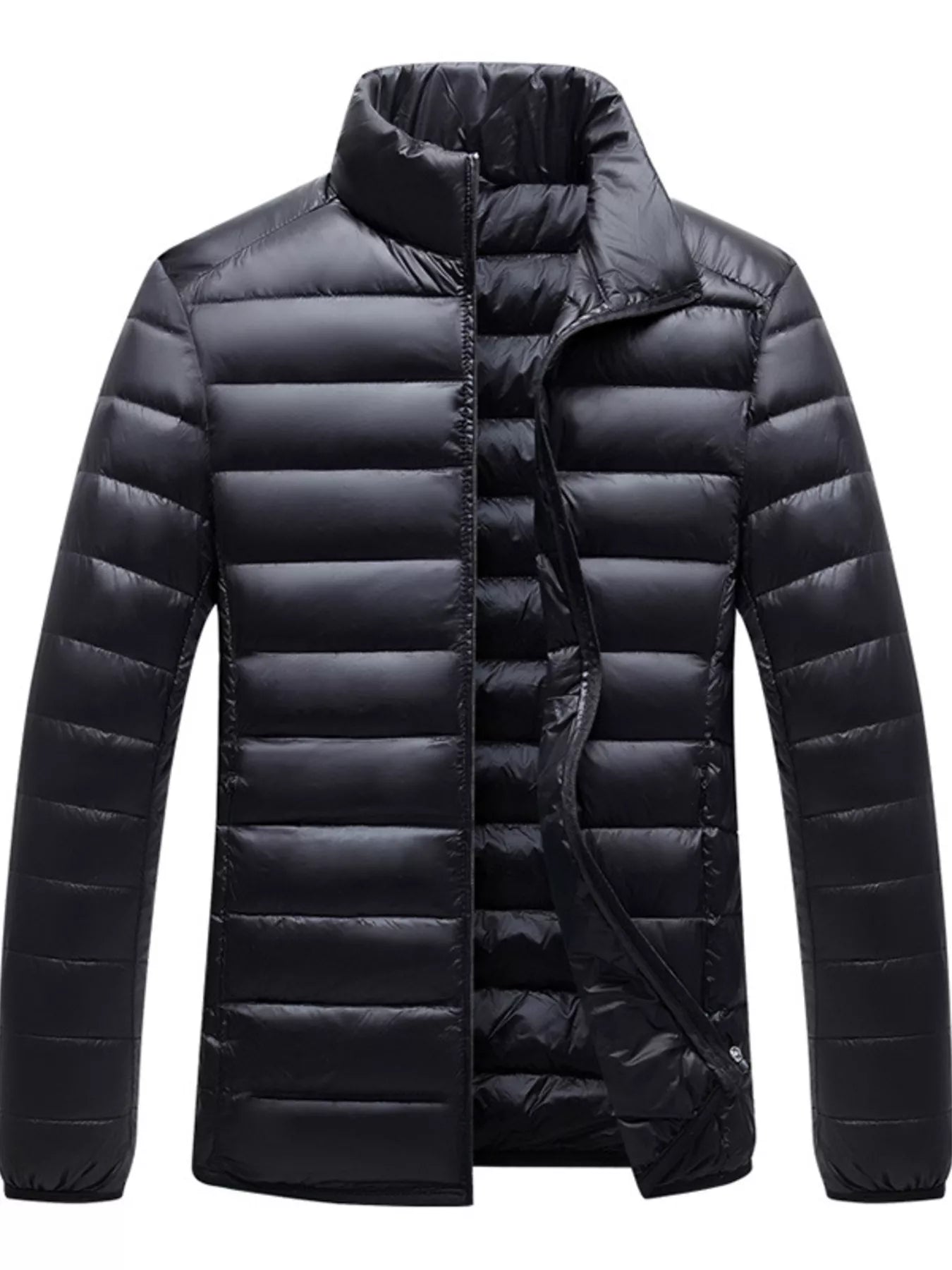 Tech Threads The Thermal — men's navy lightweight quilted puffer jacket, clean silhouette insulated coat