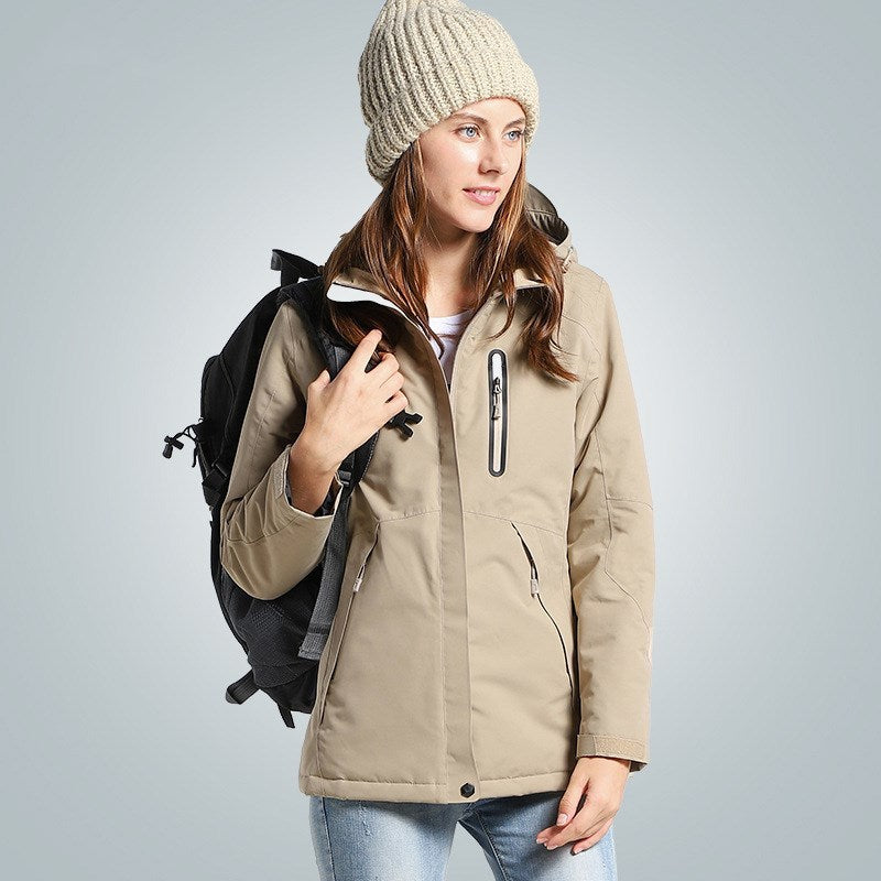 Outdoor heated charge padded jacket