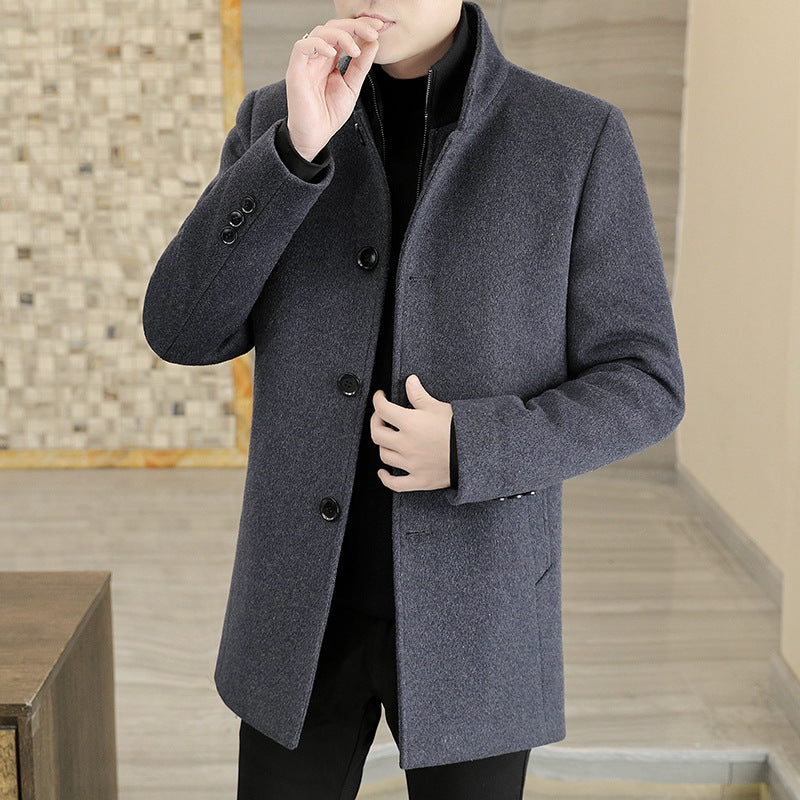 Winter Mid-length Men's Thickened Woolen Coat