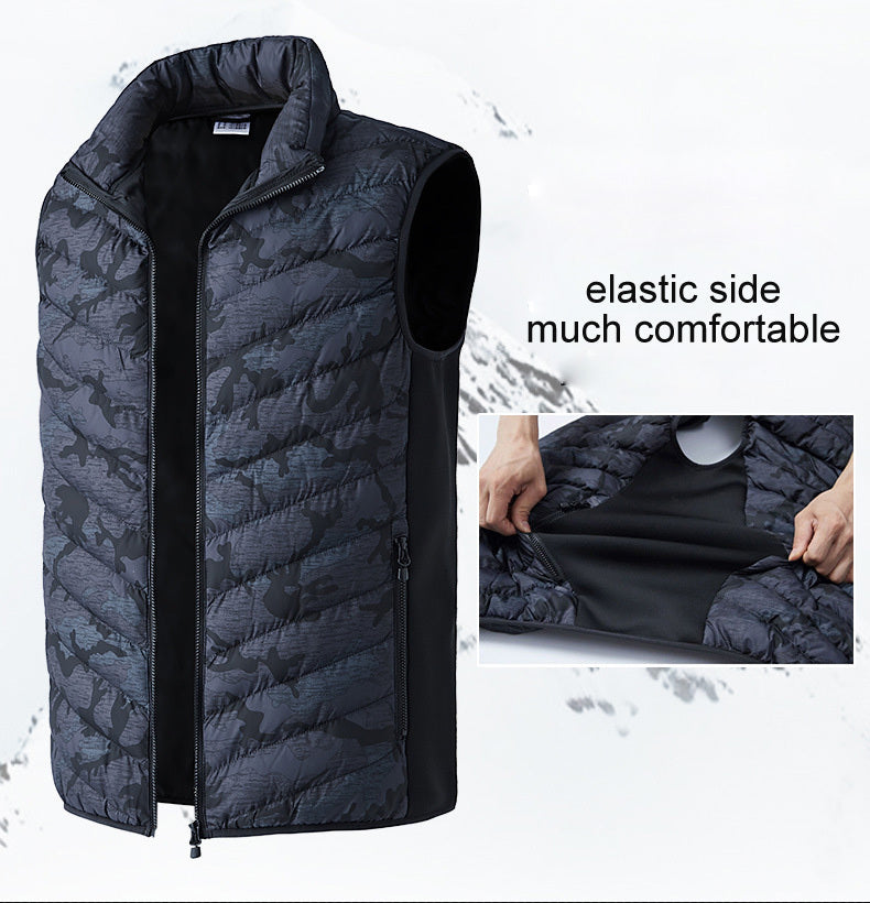 LoClimb Men's Camouflage Heated Vest Men USB Heating Sleeveless Jacket Outdoor Warm Waistcoats Ski Trekking Hiking Vests