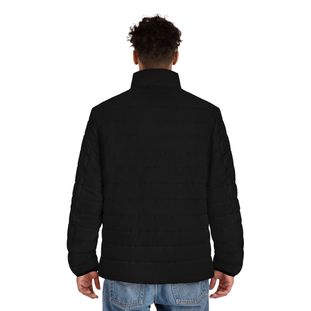 Black EV Logo Men's Puffer Jacket – Lightweight Electric Vehicle Insulated Coat