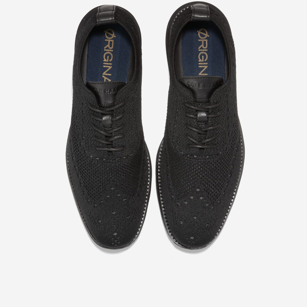 Cole Haan Grand Knit Wingtip II Oxford in black, top view