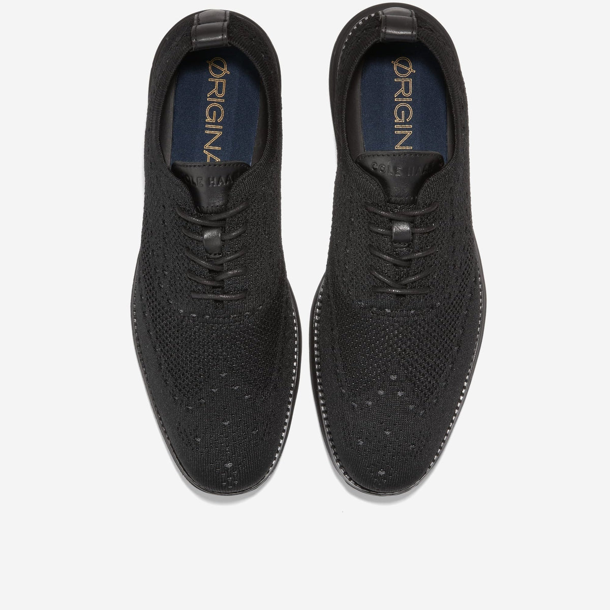 Cole Haan Grand Knit Wingtip II Oxford in black, top view