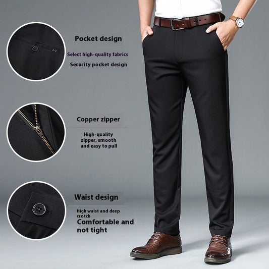 Men's Straight Thin Non-ironing Suit Pants