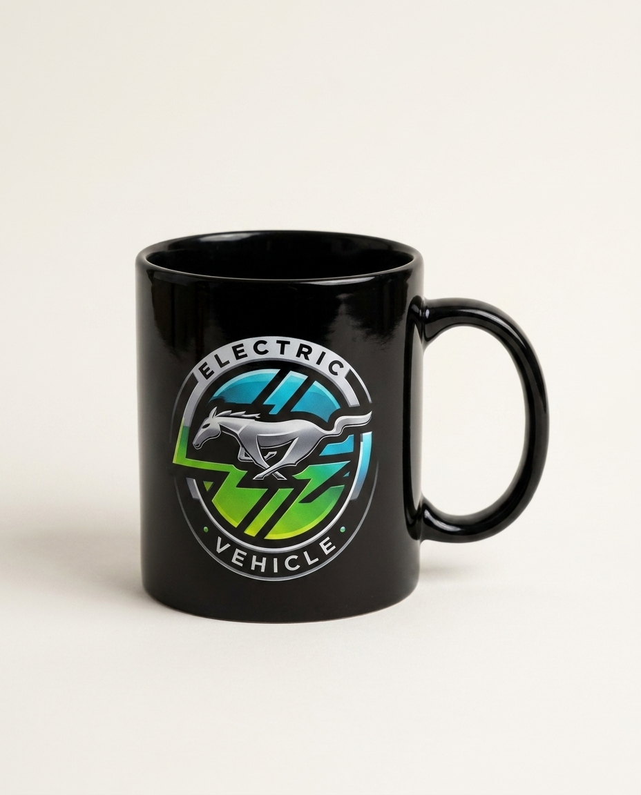 Ford EV Mug - luxury studio product shot