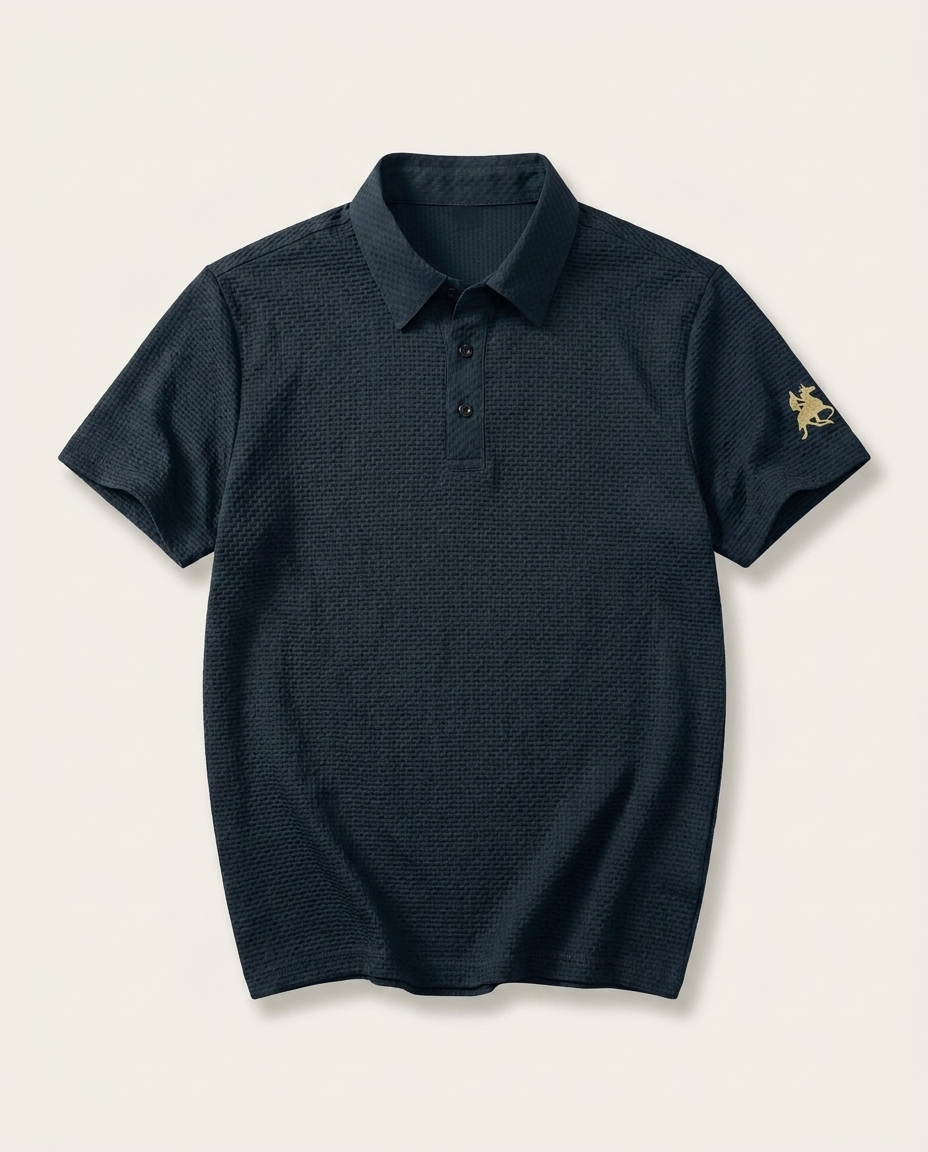 Embroidered Polo - luxury flat lay
