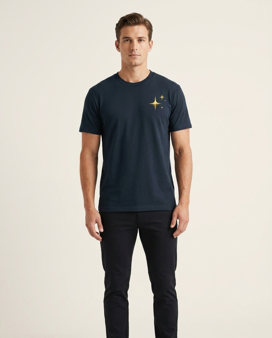 AI Stars tee - luxury on-model studio shot