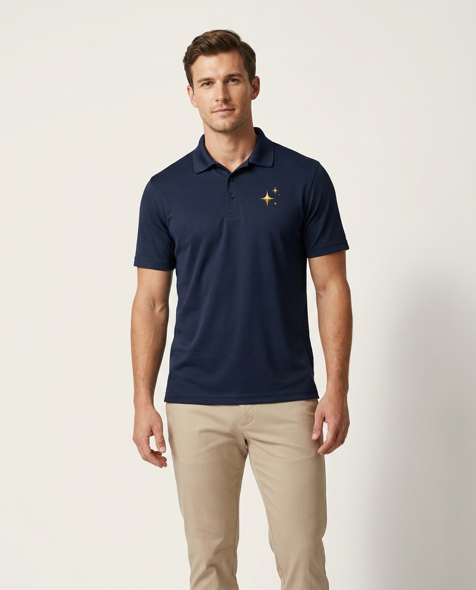 Polo AI Stars - luxury on-model studio shot