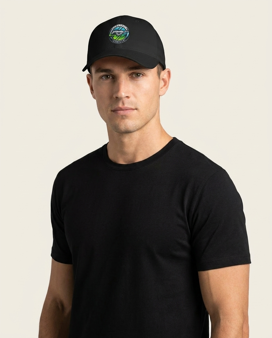 Mustang EV Hat - luxury on-model studio shot