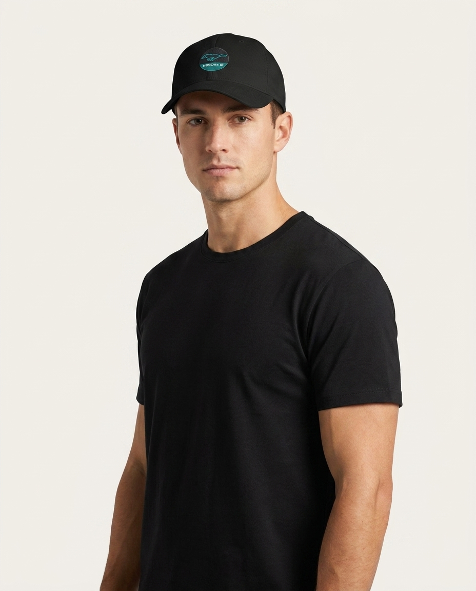 Mustang Mach-e EV Hat - luxury on-model studio shot