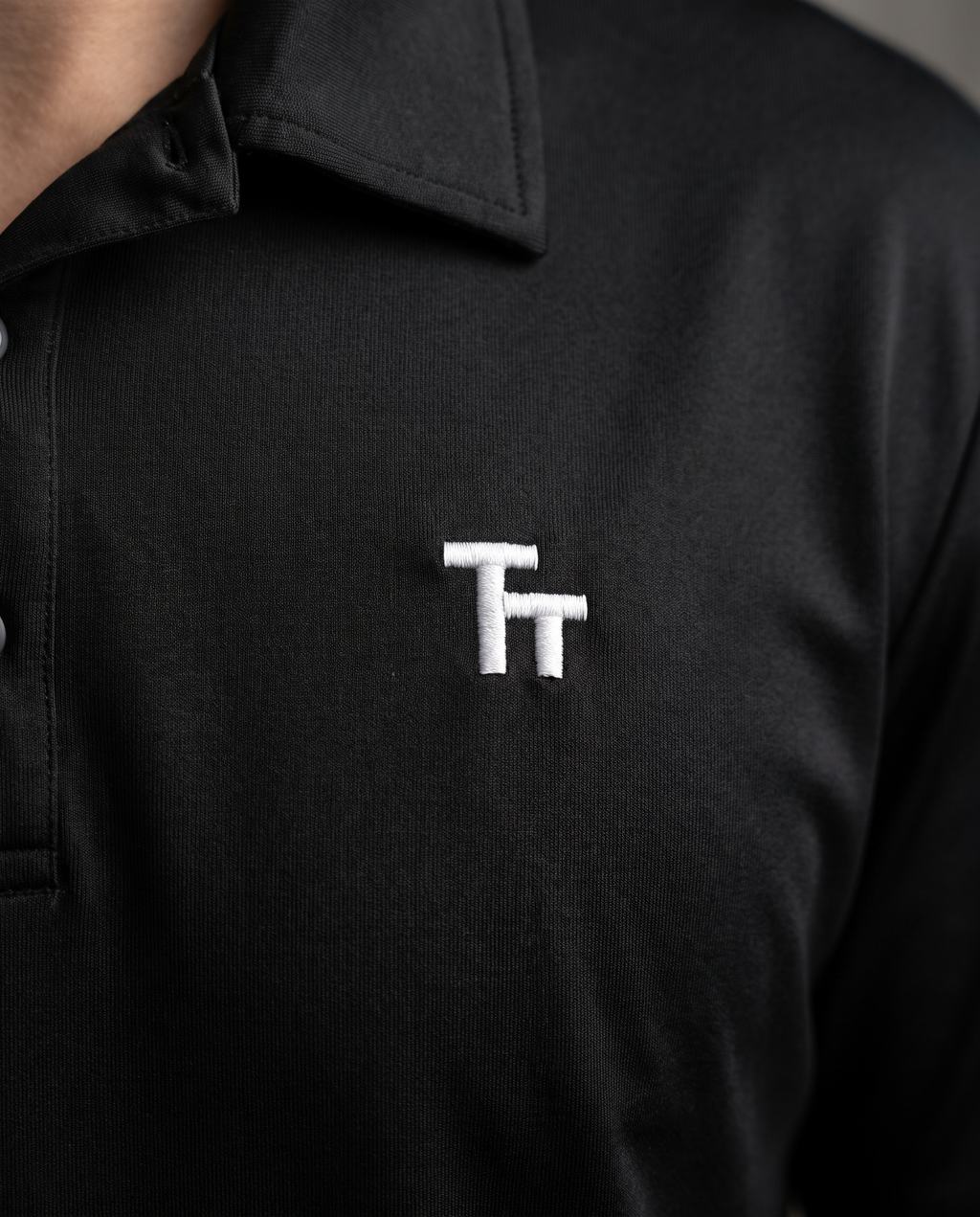 The Back Nine Polo by TechThreads, embroidery close-up