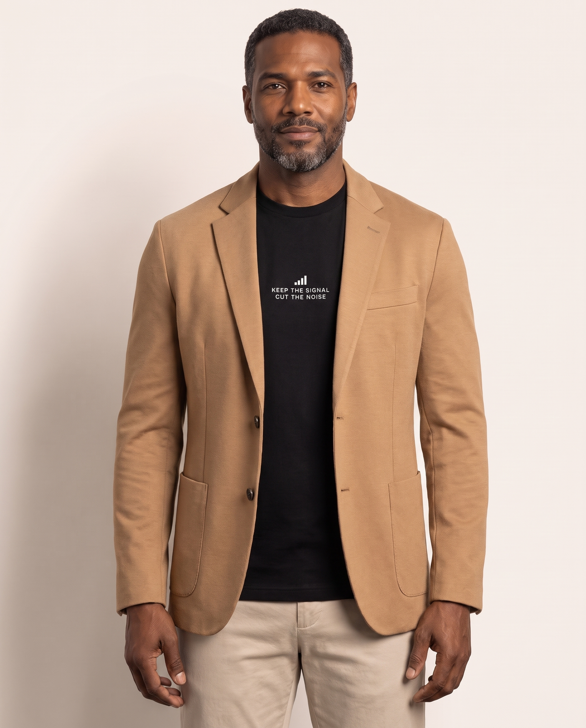 Keep the Signal Tee by TechThreads, front on model