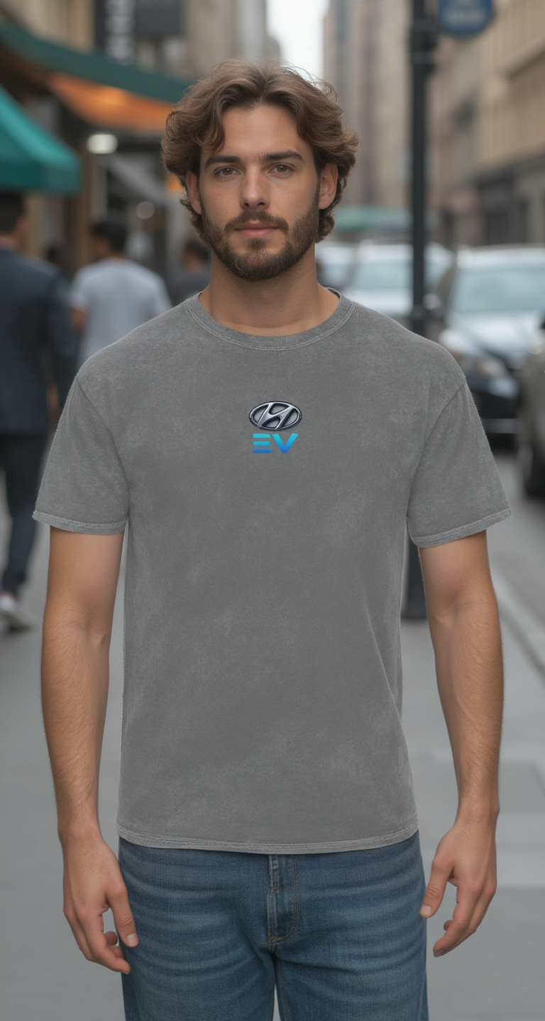 Hyundai Electric Car Enthusiasts Mineral Wash T-Shirt